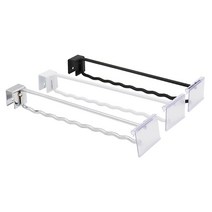 각파이프 물결 이중후크/벽선반 가격표시 진열 부속품, 블랙, 250mm
