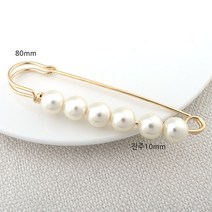 비즈아이 [9-811-02]브로치진주옷핀(진주10mm) 80mm (골드) [1개]