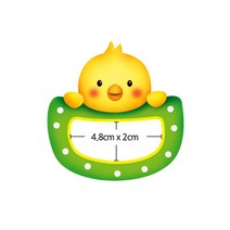[유니테크] 이름표꾸미기스티커 이름표스티커 네임스티커, 동물2 병아리(N-255)