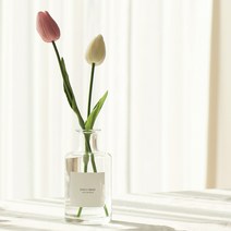 데일리미소 인테리어 실내방향제 디퓨저 240ml대용량, 디퓨저세트.튤립꽃주황색-가든스윗피