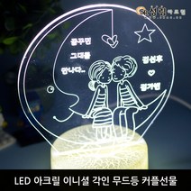 성림아크릴 LED 아크릴 스탠드 감성 무드등 인테리어조명, 각인_E. 달속꼬맹이들