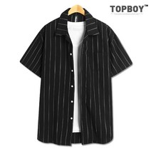 탑보이 트원 스트라이프 오버핏 반팔셔츠 (JL050)
