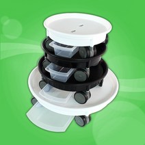 슬로시 화분 받침대 롤러 물받이 원형 화이트/블랙, 롤러 물받이 원형(블랙)
