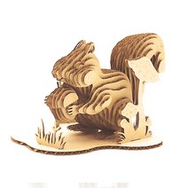 콘타모 골판지 3D 종이 입체 퍼즐 라지 Large (라지), 사파리, 다람쥐1(One size)