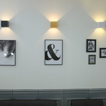 조명1번지 LED 모던스틸 사각벽등 8W 빔벽등 실내외겸용 LED칩내장, 모던스틸 벽등(골드)
