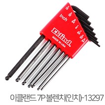 미제 이클랜드 렌치 육각렌치 볼 렌치 엘렌치 별렌치 육각볼트 복스 세트 수공구 공구 L자 DIY 드라이버 소켓, K.이클랜드 7P 볼렌치(인치)-13297