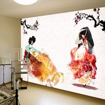 프렌체 맞춤제작 30가지 동양디자인 UV프린팅 포인트벽지, 디자인13