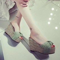 로맨틱빈티지 10cm 웨지힐슬리퍼