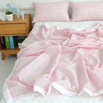 바숨 시원한 예쁜 여름 홑이불, 심플라인 핑크