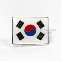 이태원샵 태극기 사각 뱃지 4종 대한민국 배지 국기 벳지 네모 뺏지 금색 은색 배찌