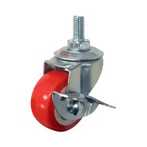 PVC 적색 볼트 캐스터 1.5인치 회전브레이크 (8mm)