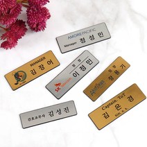 아코빅스 골드 실버 메탈 명찰 사원직원 학생이름표 회사명찰, 06집게(소70x20mm실버)