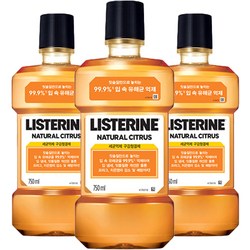 리스테린 내추럴 시트러스 구강쳥걸제, 750ml, 3개