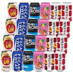 [한번에먹자] 음료수 뚱캔 6종류 혼합세트 / 갈아만든배 + 포카리스웨트 + 파워에이드 + 코코팜피치 + 데미소다자두 + 데미소다레드애플
