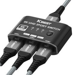 Premium 8K HDMI 2.1 선택기 스위치 셀렉터 3:1, 1개