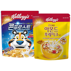 켈로그 시리얼 콘푸로스트 600g + 아몬드 푸레이크 600g, 1세트, 1.2kg