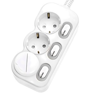 에코파워탭 LED 스위치 개별 절전형 멀티탭 3구 EPM 203N, 2m, 혼합색상, 1개