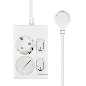 원스탑 재로갭 슬림 개별 스위치 멀티탭 2구 16A + 안전커버