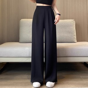 arua 여성용 핀턱라인 와이드 밴딩 슬랙스