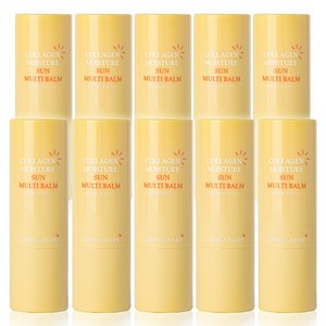 더마쉐어 콜라겐 모이스처 촉촉한 보습 선 멀티밤 수분 자외선차단 주름 미백 광채 링클 선스틱 멀티밤 SPF50+ PA++++, 11g, 10개