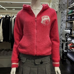 파사디골프 청주NC점 여성 키드모헤어 후드 아이보리 방풍가디건 점퍼 가볍고 따뜻한 기능성 후드 방풍집업 P24WBC351M