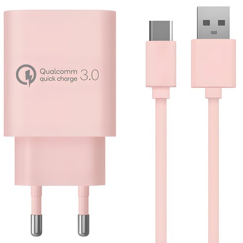 홈플래닛 퀄컴 공식인증 QC3.0 18W 고속충전기 + C타입 충전케이블 1.2m 세트