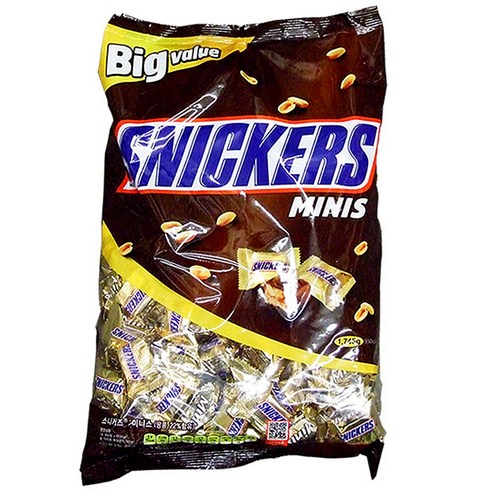 스니커즈 미니초코바 대용량 땅콩 초콜릿 간식 1745g, 1.745kg, 1개