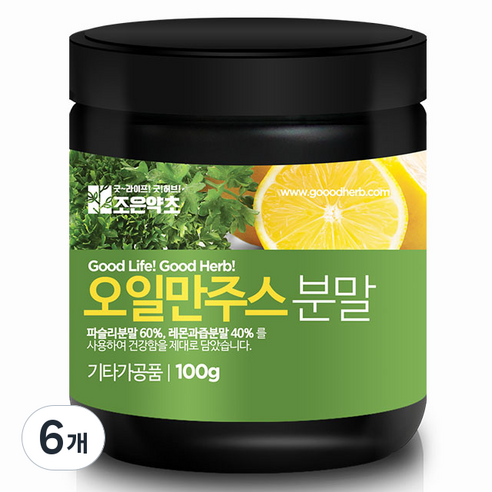 조은약초 오일만주스 분말 가루, 6개, 100g