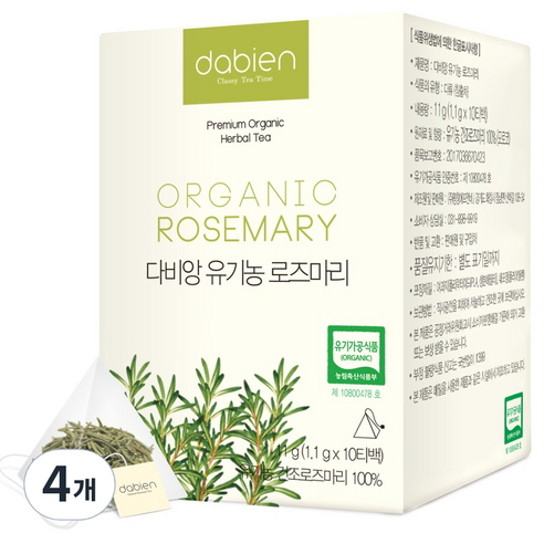 다비앙 유기농 로즈마리차, 1.1g, 10개입, 4개