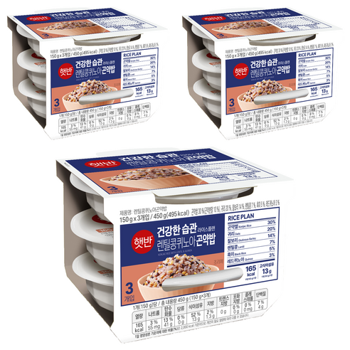 햇반 렌틸콩퀴노아곤약밥, 150g, 9개