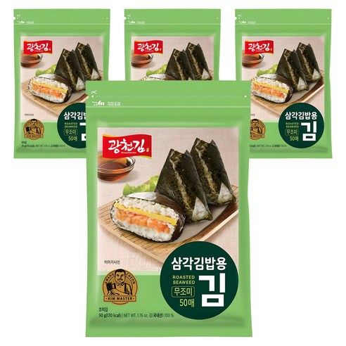 광천김 무조미 삼각김밥용김 50매, 50g, 4개