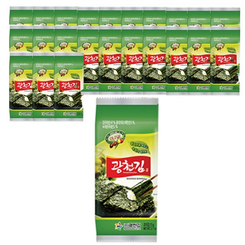 광천김 올리브유 바르고 녹차가 첨가된 녹차김