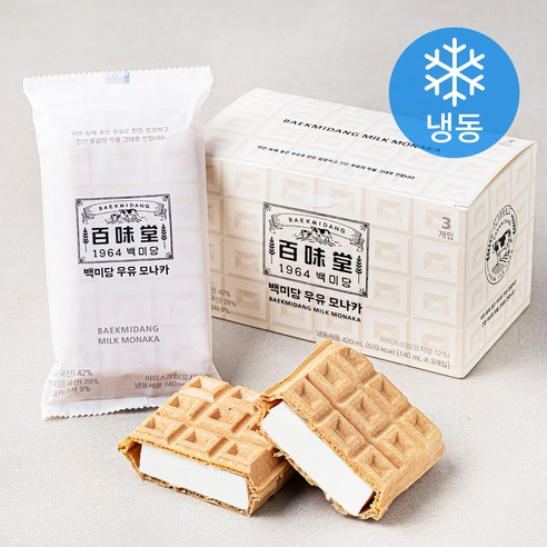 [로켓프레시] 백미당 우유 모나카 아이스크림 (냉동)