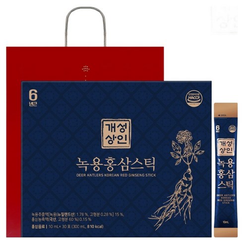 개성상인 녹용 홍삼 스틱 30p + 쇼핑백