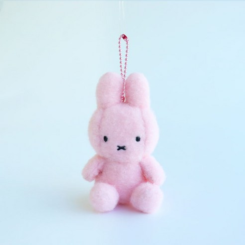 매니어리틀 미피 시팅 크리미 봉제인형 키링, 8cm, 핑크, 1개