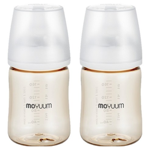 모윰 유아용 3세대 PPSU 올인원 베이직 젖병 유꼭지, 스노우, 170ml, 2개
