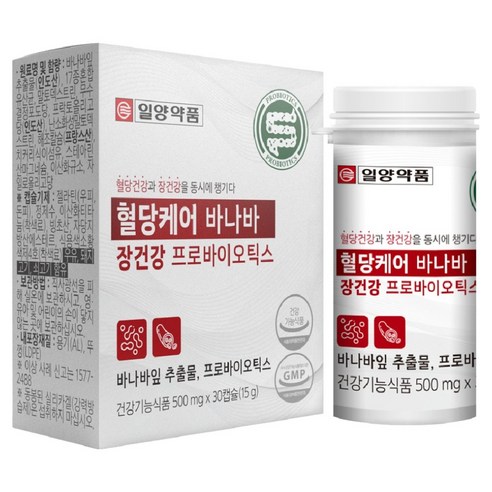 일양약품 혈당케어 바나바 장건강 프로바이오틱스 유산균 15g, 1개, 30정