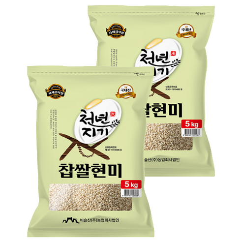천년지기 국산 찹쌀현미, 5kg, 2개