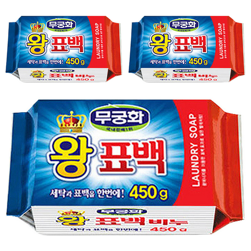 무궁화 왕표백 세탁비누, 450g, 3개