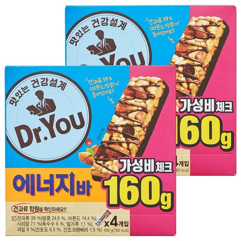 오리온 닥터유 에너지바 160g x 2개, 160g, 2개