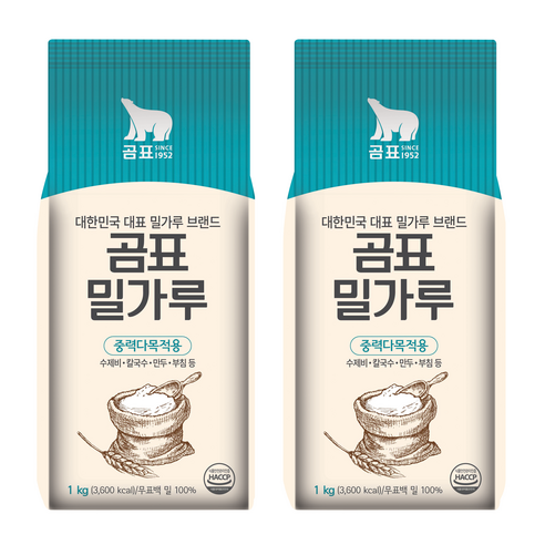곰표 밀가루 중력다목적용, 1kg, 2개