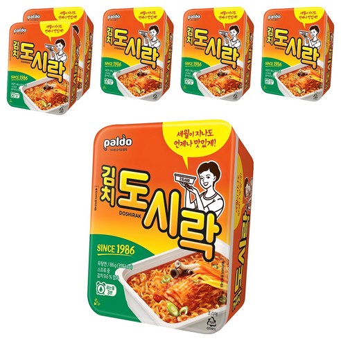 팔도도시락 김치 컵라면 86g, 6개