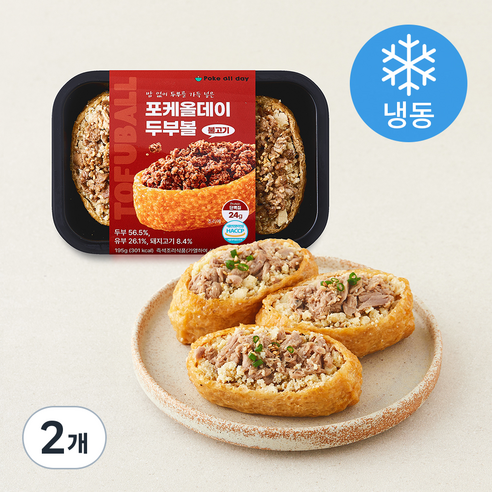 [로켓프레시] 포케올데이 불고기 유부 두부볼 3개입 (냉동), 195g, 2개