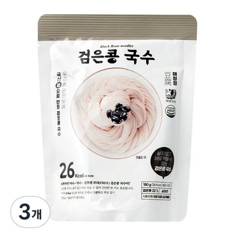 해초미인 검은콩 국수, 3개, 150g