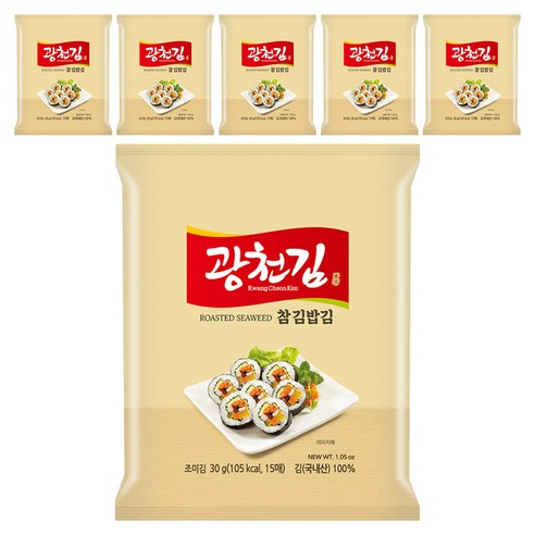 광천김 참 김밥김, 30g, 6개
