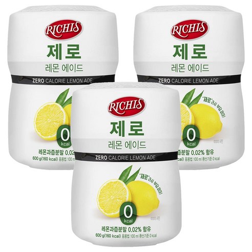 리치스 제로 레몬 에이드분말, 600g, 1개입, 3개