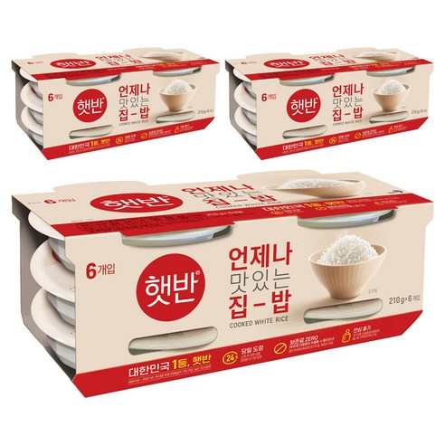 햇반 백미밥, 210g, 18개
