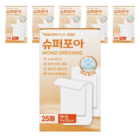 밴드골드 헬씨플러스 슈퍼포아 드레싱밴드 화이트, 6개, 25개입