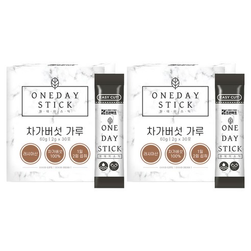 굿허브 원데이스틱 차가버섯 가루, 60개, 2g
