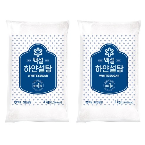 백설 하얀설탕, 3kg, 2개